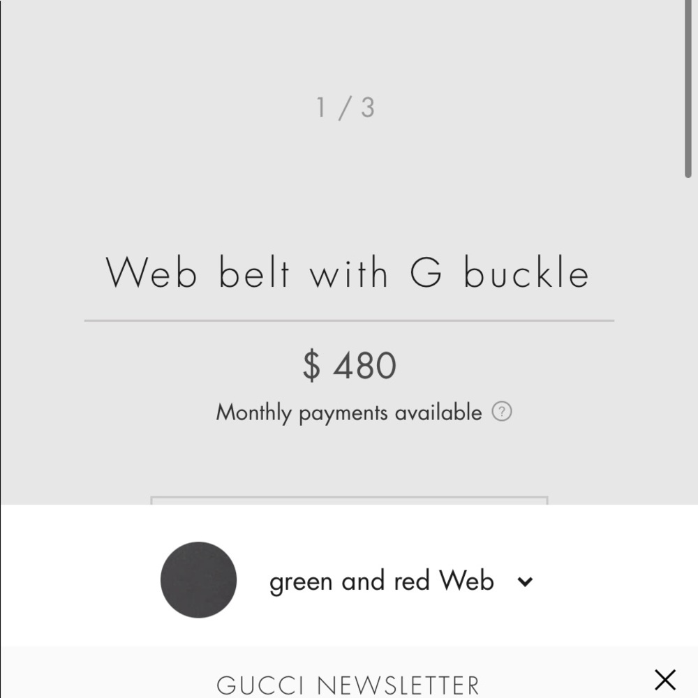 Size 36 Gucci web belt retail $480